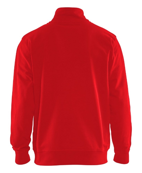 Afbeeldingen van Blåkläder Sweatshirt bi-colour met halve rits 3353  rood/zwart 3XL
