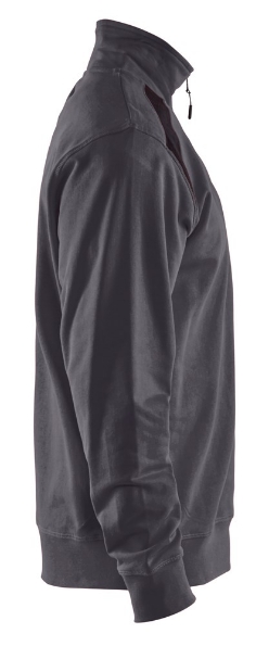 Afbeeldingen van Blåkläder Sweatshirt bi-colour met halve rits 3353  rood/zwart 3XL