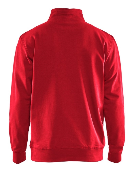 Afbeeldingen van Blåkläder Sweatshirt bi-colour met halve rits 3353  rood/zwart 3XL