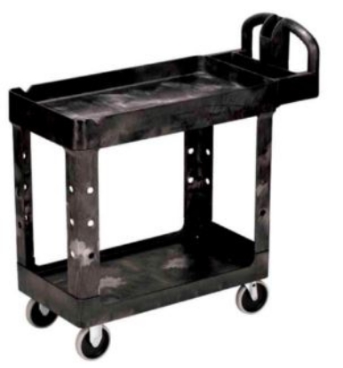 Afbeeldingen van Rubbermaid transportkar met opstaande rand mat zwart, draagvermogen 226 KG