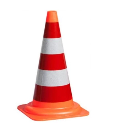 Afbeeldingen van Verkeerskegel pvc Klasse III 50cm R/W DG