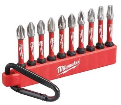 Afbeeldingen van Milwaukee schroefbit set Shockwave met karabijnhaak