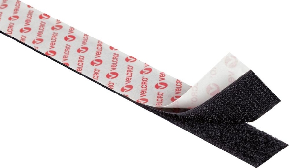 Afbeeldingen van Velcro klittenband zelfklevend zwart 20mm (25 meter)