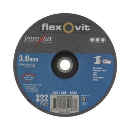 Afbeeldingen van Flexovit Doorslijpschijf Kom Speedoflex Inox A24/30S 230x3.0x22