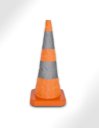 Afbeeldingen van Verkeerskegel opbouwbaar met LED 50cm