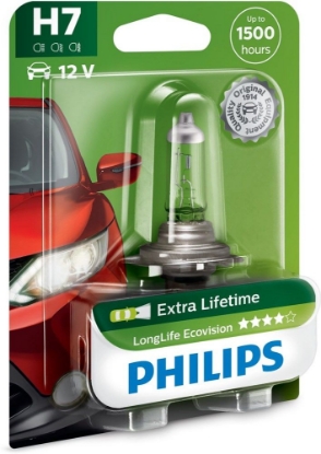 Afbeeldingen van Phillips auto halogeenlamp 12V H7 longlife ecovision