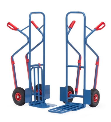 Afbeeldingen van Fetra Steekwagen opklapbaar 300Kg Schep 250/500x320/250, massief rubbel wielen