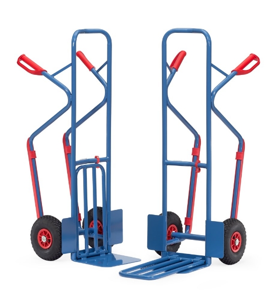 Afbeeldingen van Fetra Steekwagen opklapbaar 300Kg Schep 250/500x320/250, massief rubbel wielen