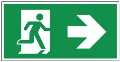 Afbeeldingen van Bord nooduitgang pijl rechts 300x150mm