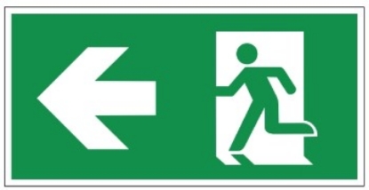 Afbeeldingen van Bord nooduitgang pijl naar links 200x100mm