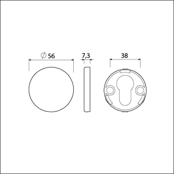 Afbeeldingen van Oxloc Blindrozetten klik rond Alu zwart