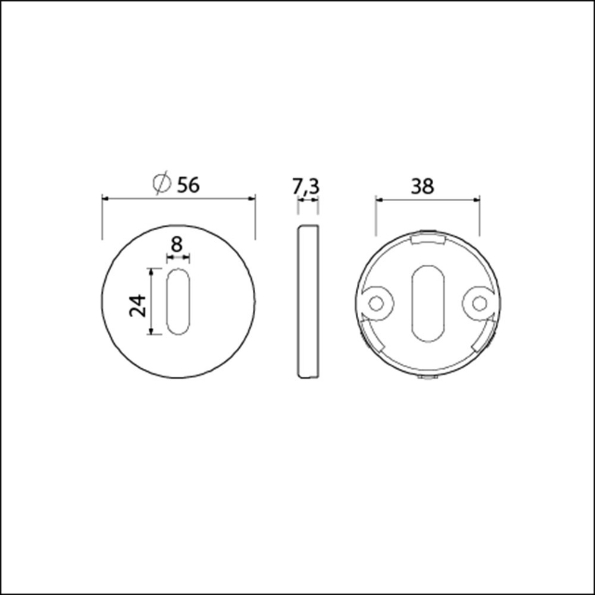 Afbeeldingen van Oxloc Sleutelrozetten klik rond Alu zwart