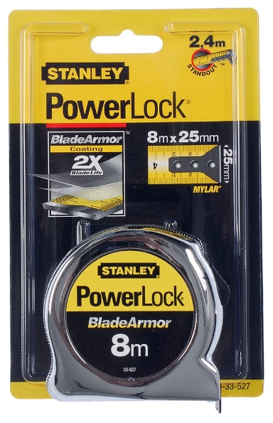Afbeeldingen van STANLEY Rolbandmaat PowerLock® Blade Armor™ 0-33-527 8m