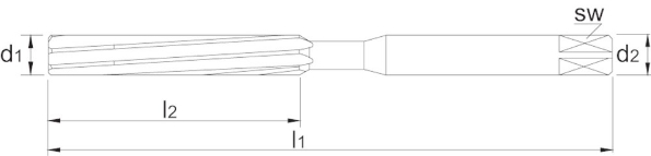 Afbeeldingen van Phantom HSS Handruimer DIN 206-B H7 51.110 12,0mm