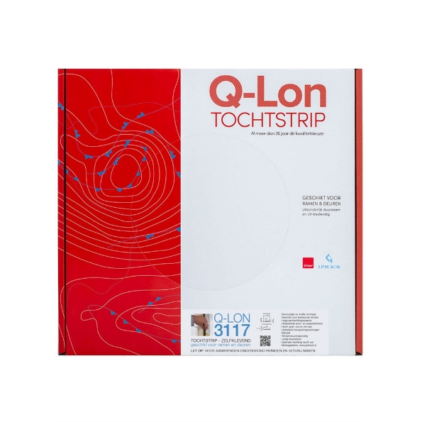 Afbeeldingen van Q-Lon tochtstrip QL3117 zwart 11,2x6,5 mm