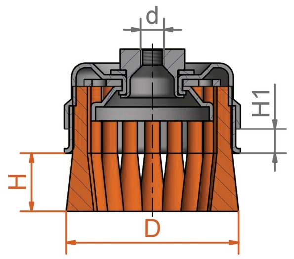 Afbeeldingen van LESSMANN Komborstel getordeerd met afslagring, 1 rijig, staaldraad 80xm 14x2