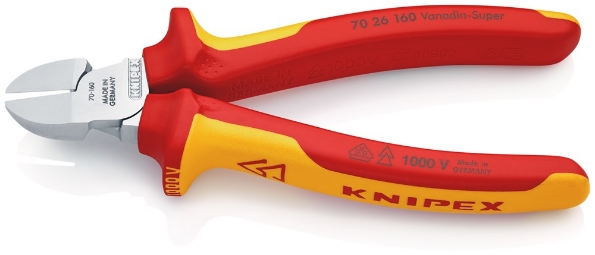 Afbeeldingen van KNIPEX Zijsnijtang VDE verchroomd 160mm