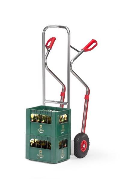 Afbeeldingen van Fetra Aluminium steekwagen schep: 250x320mm Draagvermogen: 200 kg, massief rubber wielen