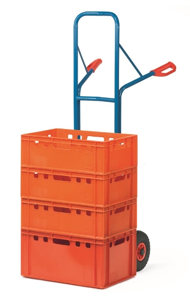 Afbeeldingen van Fetra Stalen steekwagen schep: 300x480mm Draagvermogen: 300 kg, luchtbanden 260x85mm
