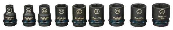 Afbeeldingen van Makita Krachtdopset IMPBL 1/2 9-dlg E-16564
