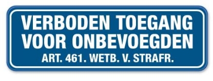 Afbeeldingen van Bord pvc verb.toegang art.461 400x150mm