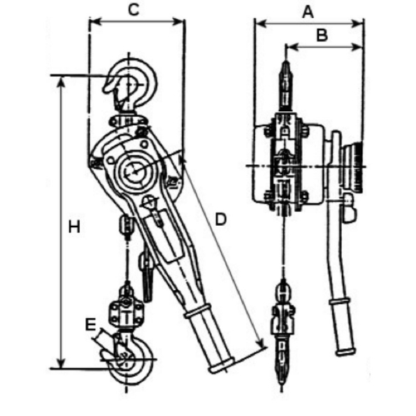Afbeeldingen van Estil Rateltakel ETT7,5 750KG, hijshoogte 1,5 meter 1 part