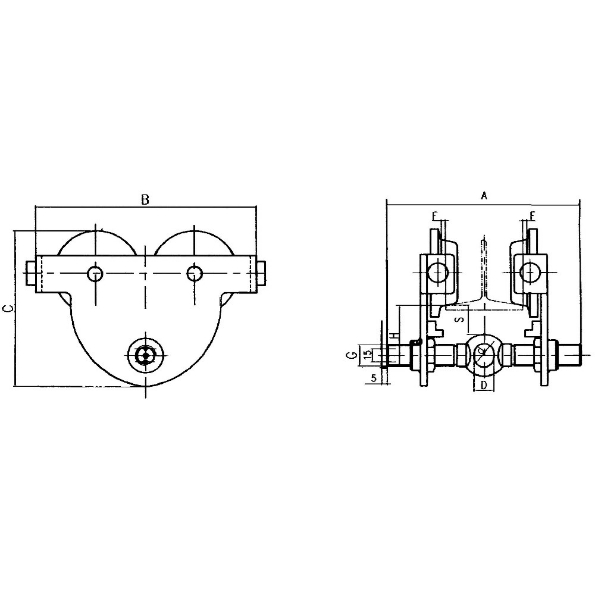 Afbeeldingen van ESTIL spindelduwloopkat EDS-10,  1Ton,  balkbreedte 58 - 220 mm