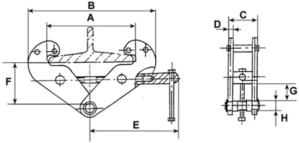 Afbeeldingen van ESTIL Balkklem EBK-30, 3 Ton, flensbreedte 80 - 320 mm