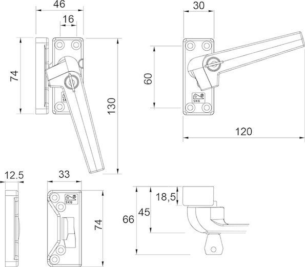 Afbeeldingen van Oxloc Veiligheidsraamsluiting rechts, inclusief nok en cilinder ,f1, inclusief sluitblok ,SKG1